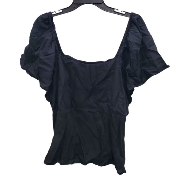 Old‎ Navy Woman's Black Off Shoulder Smocked Bodice Peasant Top Plus Size XXL - Picture 1 of 5